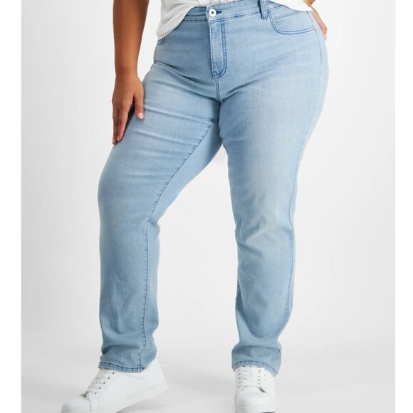NEW! Style & Co Slim Leg Jeans Open Desert  Mid Rise Plus 20W‎ $49.50 Slimming - Picture 1 of 12